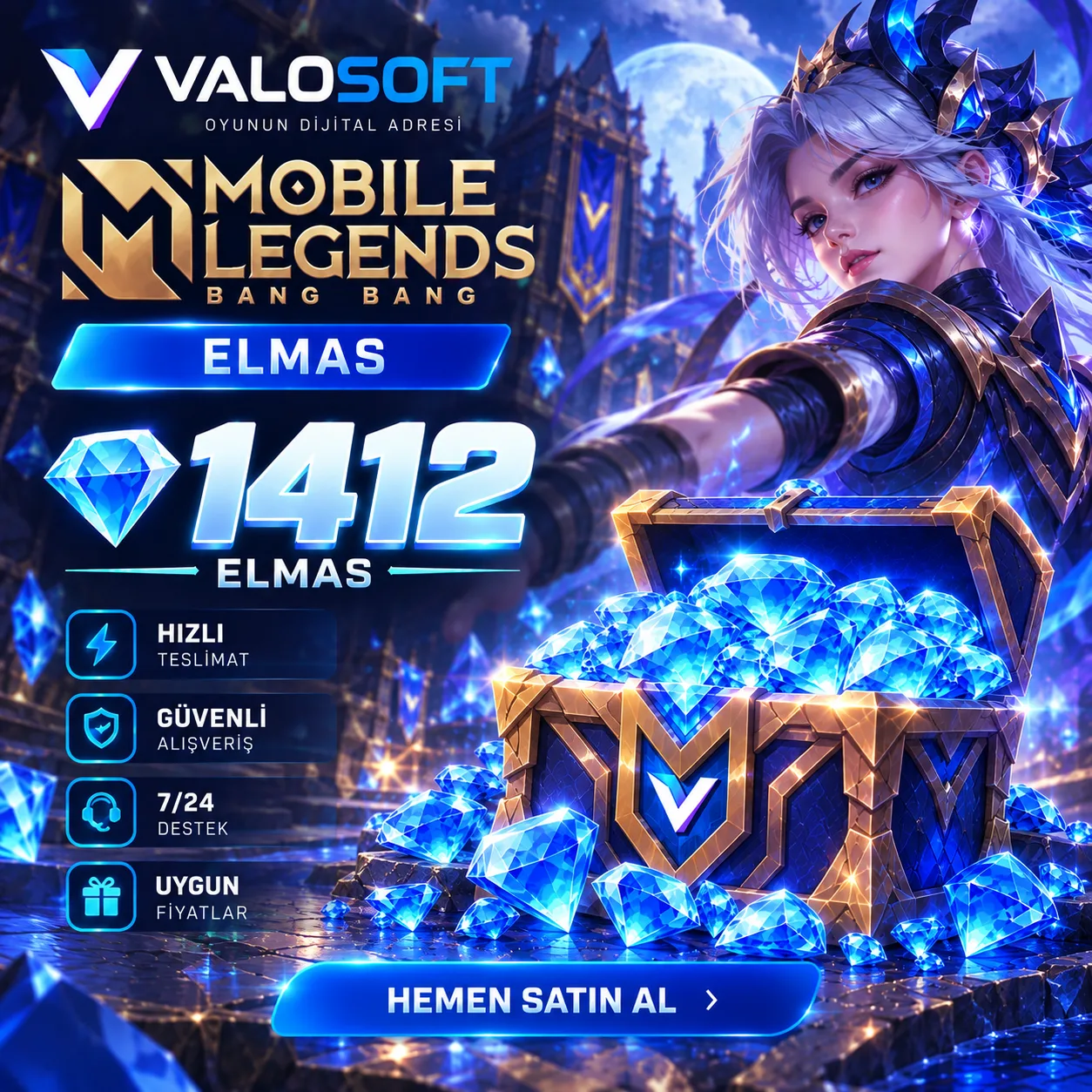 Mobile Legends 1412 Elmas – MLBB Diamond